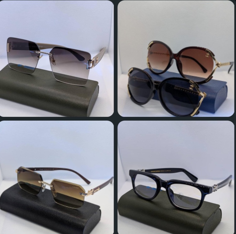 Designer glasses.with cover and cleaner