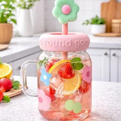 glass drinking mug 650mls
