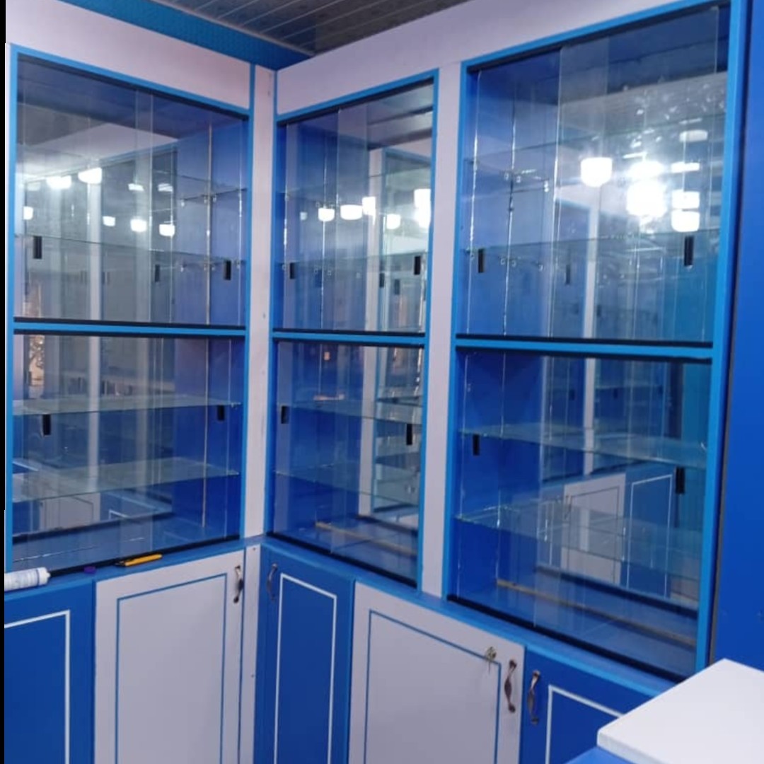 pharmacy interior.  we design pharmacies in different colours and different designs at affordable prices.